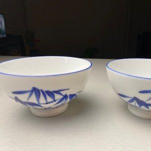 Misty Rose Super White China Rice Bowls 2pc